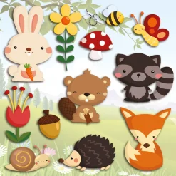 Adesivo decorativo per parete 3D Happy Forest 31x31 cm