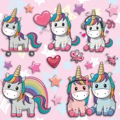 Adesivo decorativo per parete 3D Lovely Unicorn 31x31 cm