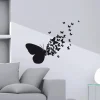 Adesivo decorativo per parete Butterfly Silhouette 2 fogli 31x31 cm