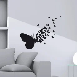 Adesivo decorativo per parete Butterfly Silhouette 2 fogli 31x31 cm