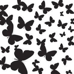 Adesivo decorativo per parete Butterfly Silhouette 2 fogli 31x31 cm