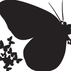 Adesivo decorativo per parete Butterfly Silhouette 2 fogli 31x31 cm