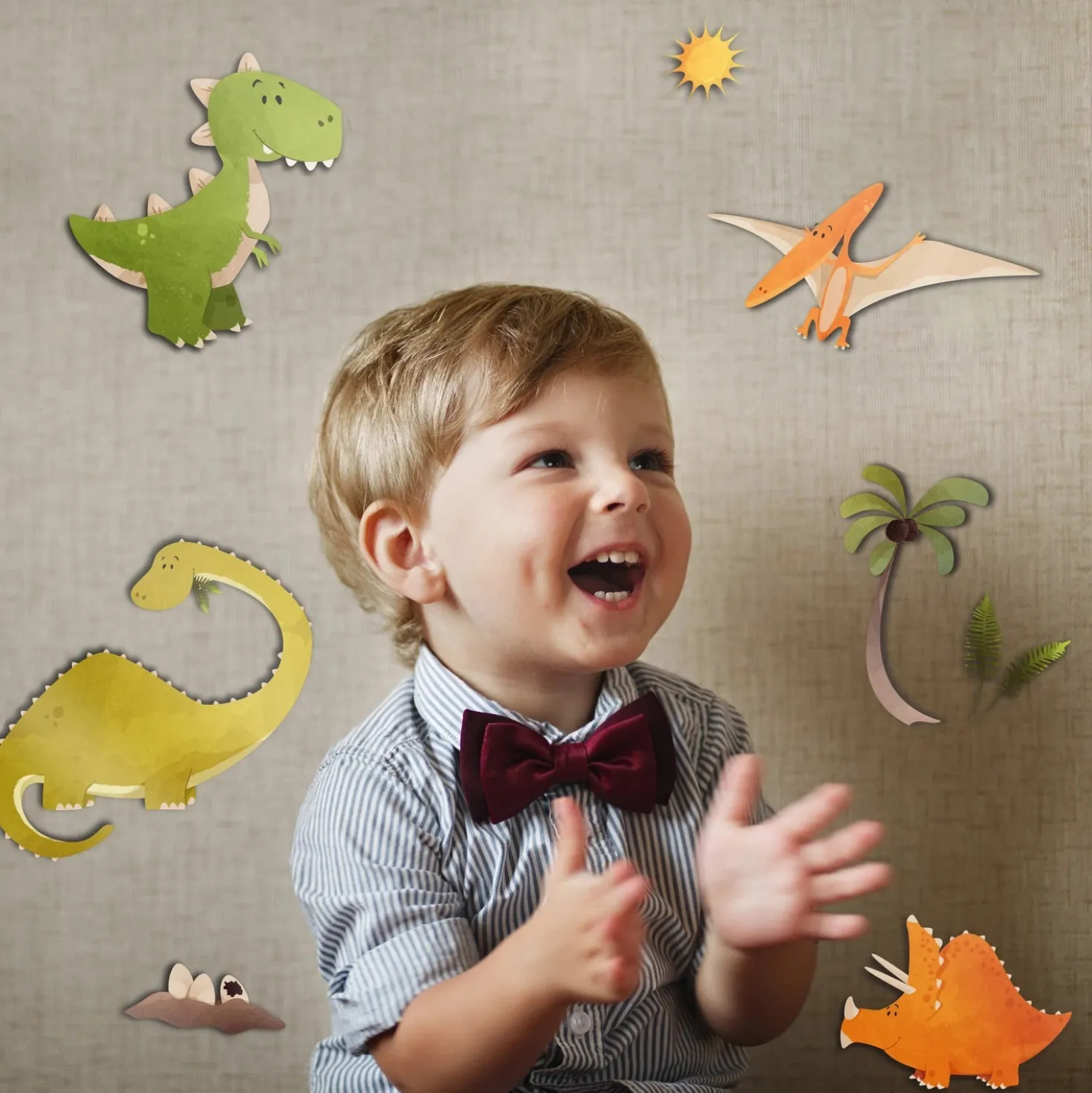 Adesivo decorativo per parete 3D Dinosauri 31x31 cm