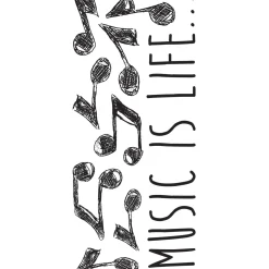 Adesivo decorativo per parete Music 2 fogli 15x31 cm