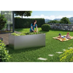 Aiuola rialzata in metallo Biohort grigio quarzo metallizzato 77x201x53 cm
