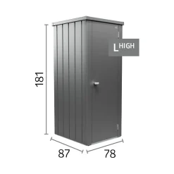 Armadio da esterno Biohort Julia taglia L High grigio quarzo metallizzato