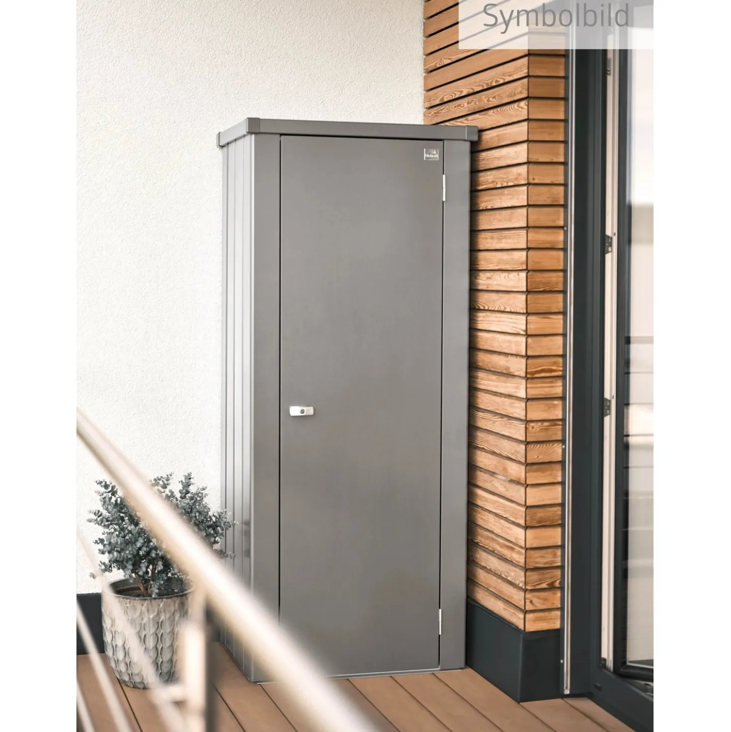 Armadio da esterno Biohort Julia taglia L High grigio quarzo metallizzato