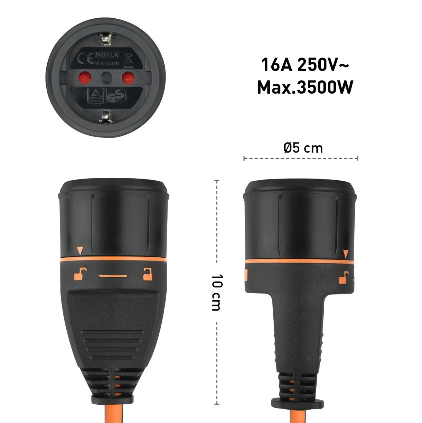 Avvolgicavo da giardino con presa tedesca Electralock 25m H05VV-F 3G1