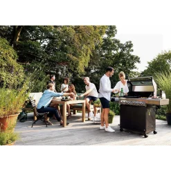 Barbecue a gas Jamestown Knox 4 bruciatori nero e argento 20,5kW