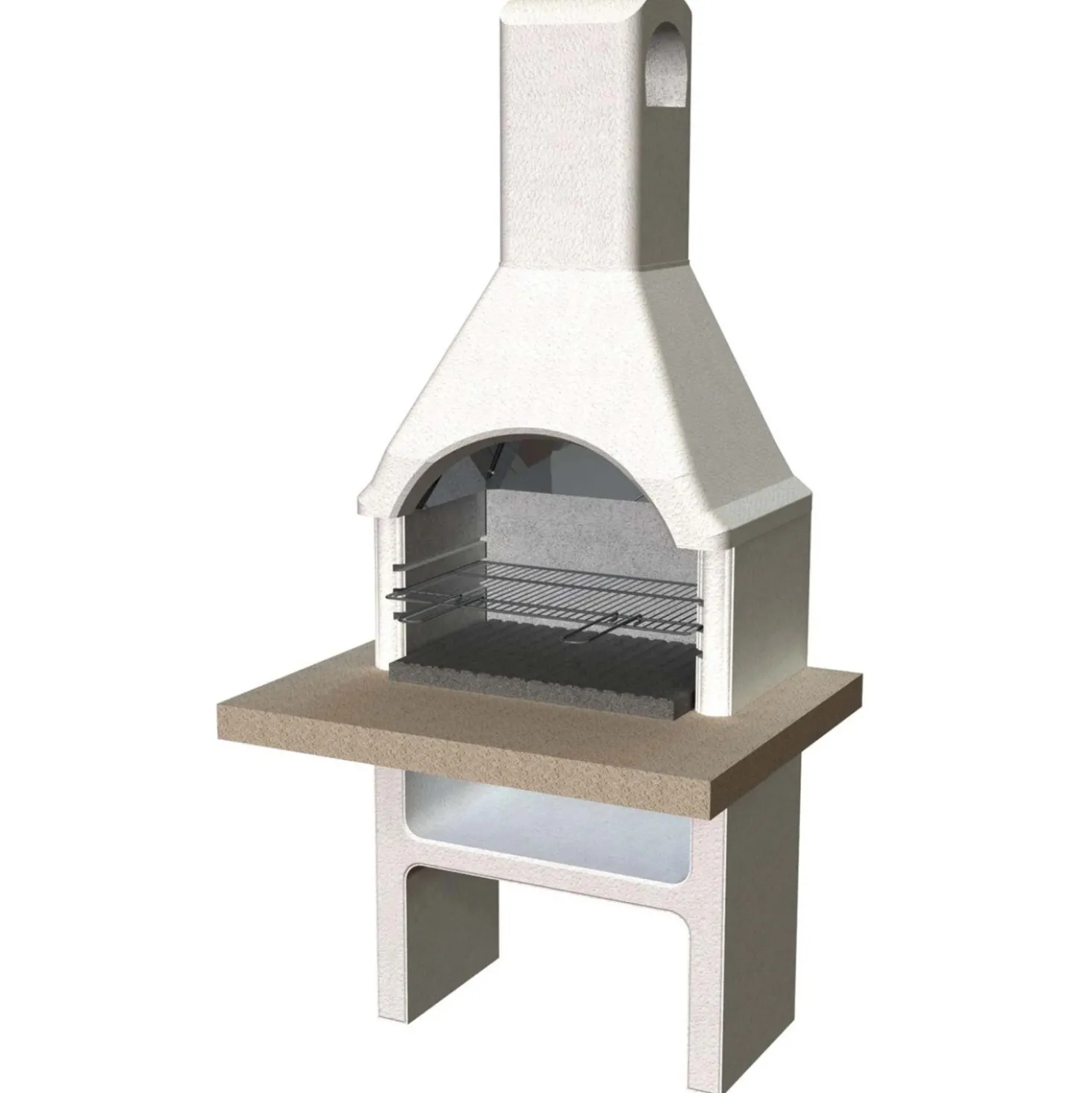 Barbecue in muratura Adige legna e carbonella piano lavoro 103x80 cm