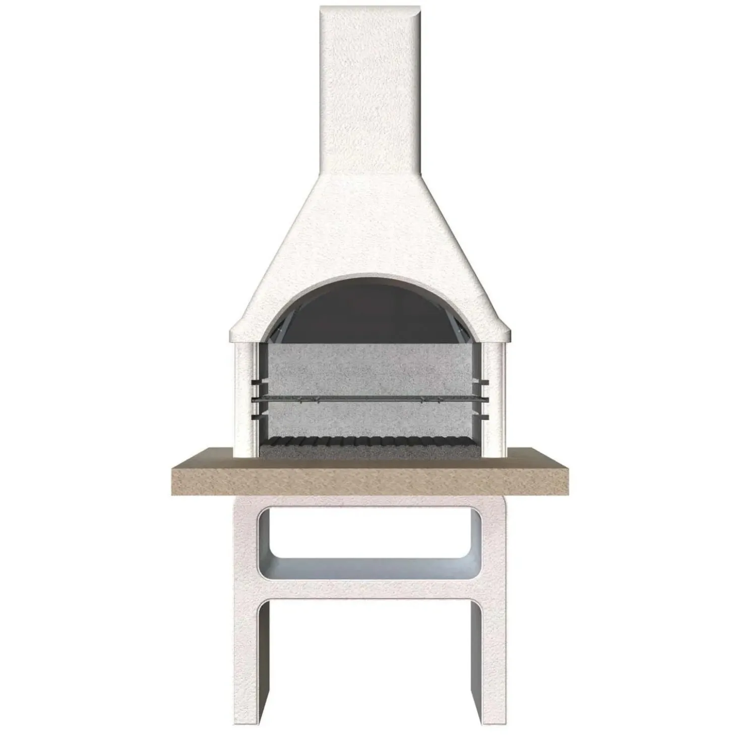 Barbecue in muratura Adige legna e carbonella piano lavoro 103x80 cm