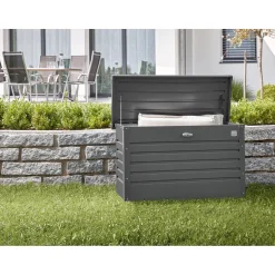 Baule da esterno Biohort 71x134x62 cm grigio scuro metallizzato