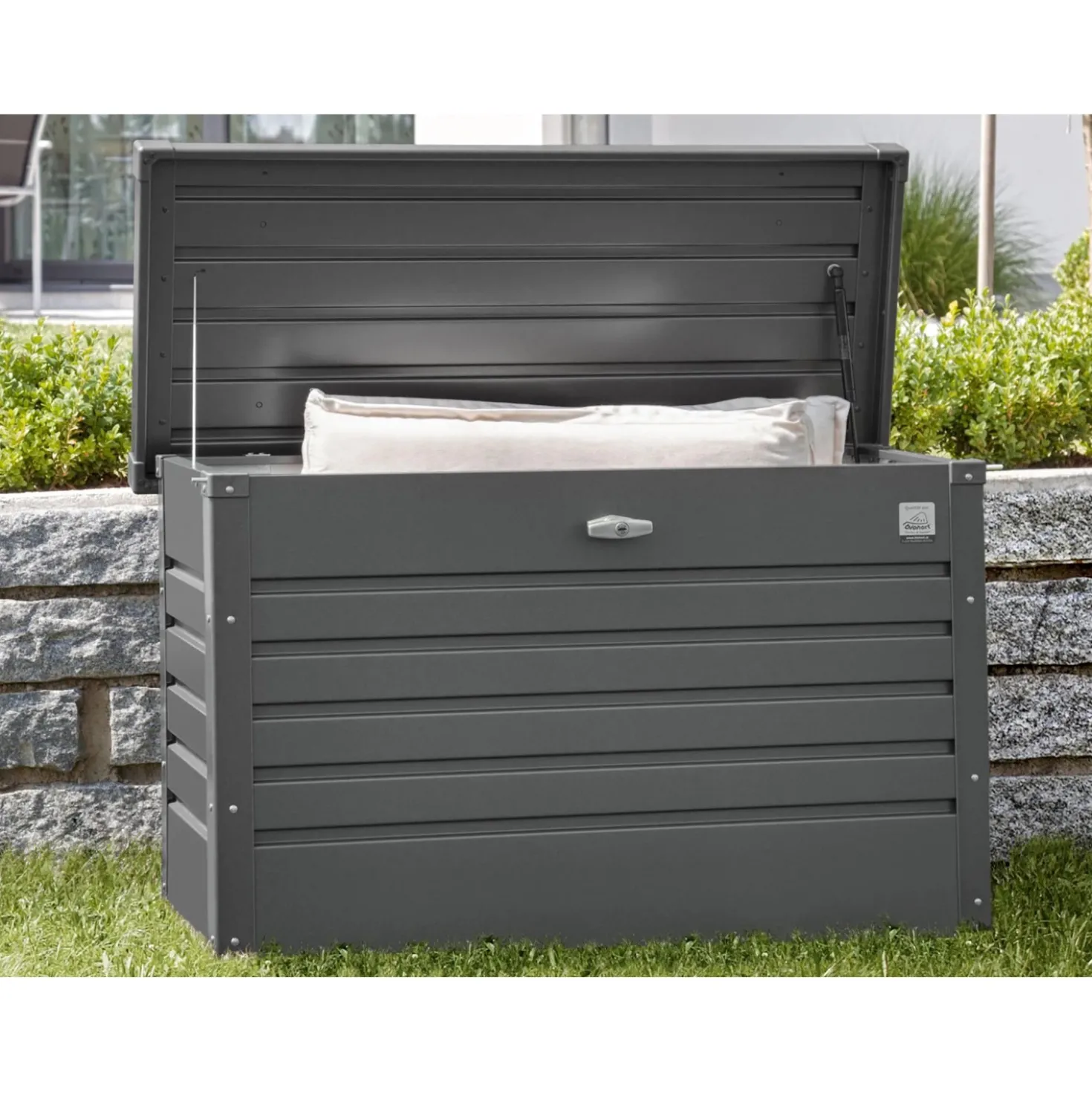 Baule da esterno Biohort 101x46x61 cm grigio scuro metallizzato