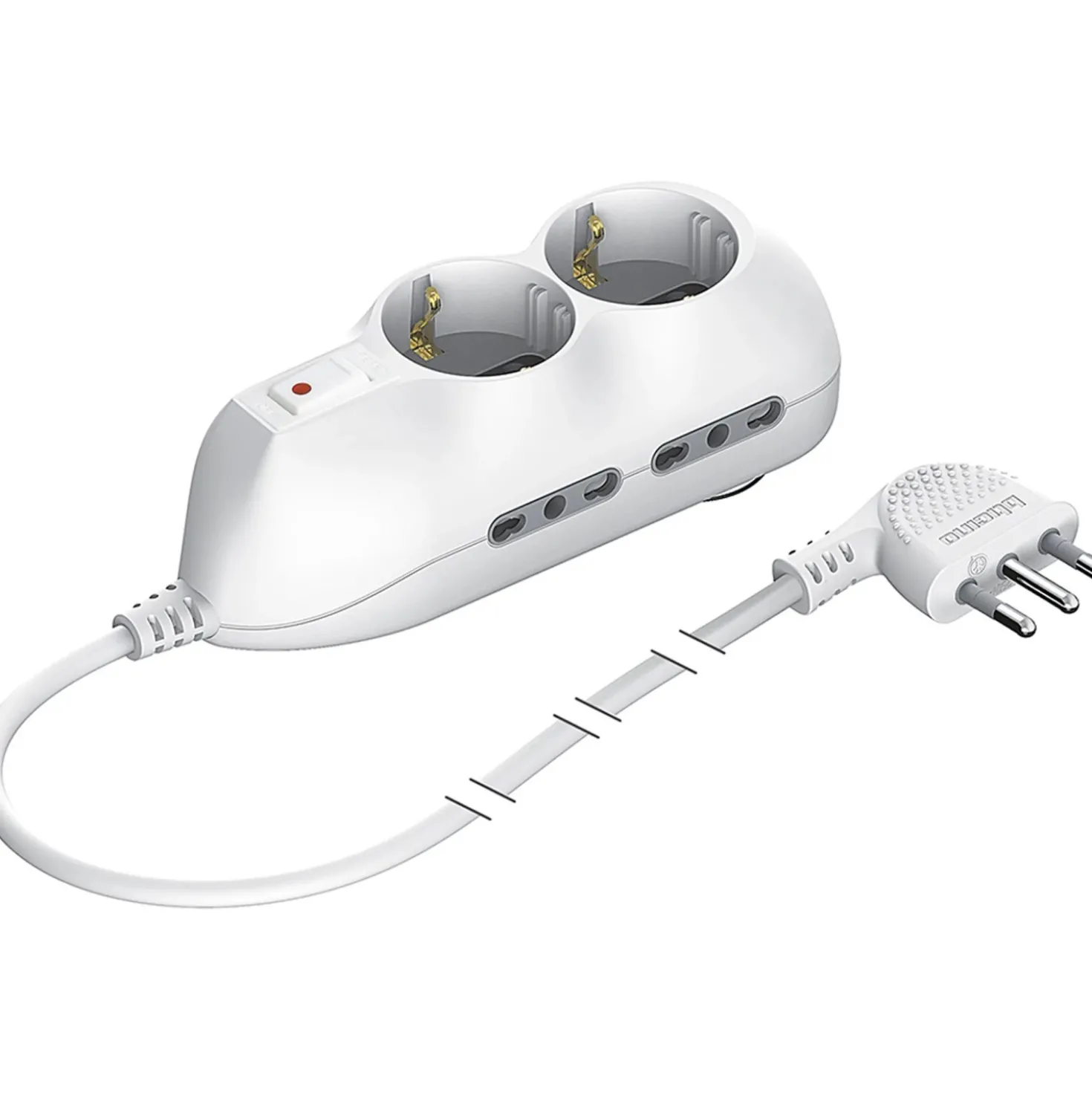 BTicino multipresa compatta 6 slot con interruttore bianca