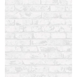 Carta da parati decorativa mattone grigio chiaro