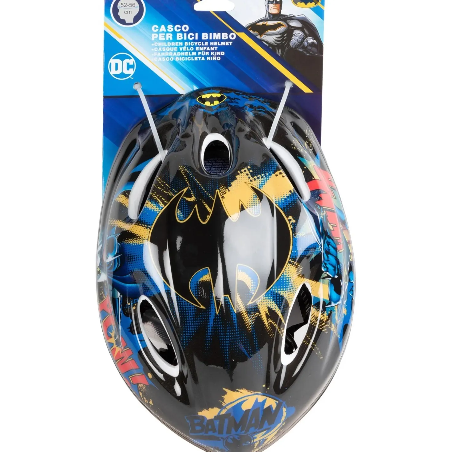 Caschetto bici Batman taglia M nero e giallo