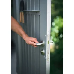 Casetta da giardino Biohort AvantGarde sp 0,5 mm 180x380x222 cm argento 2 batt.