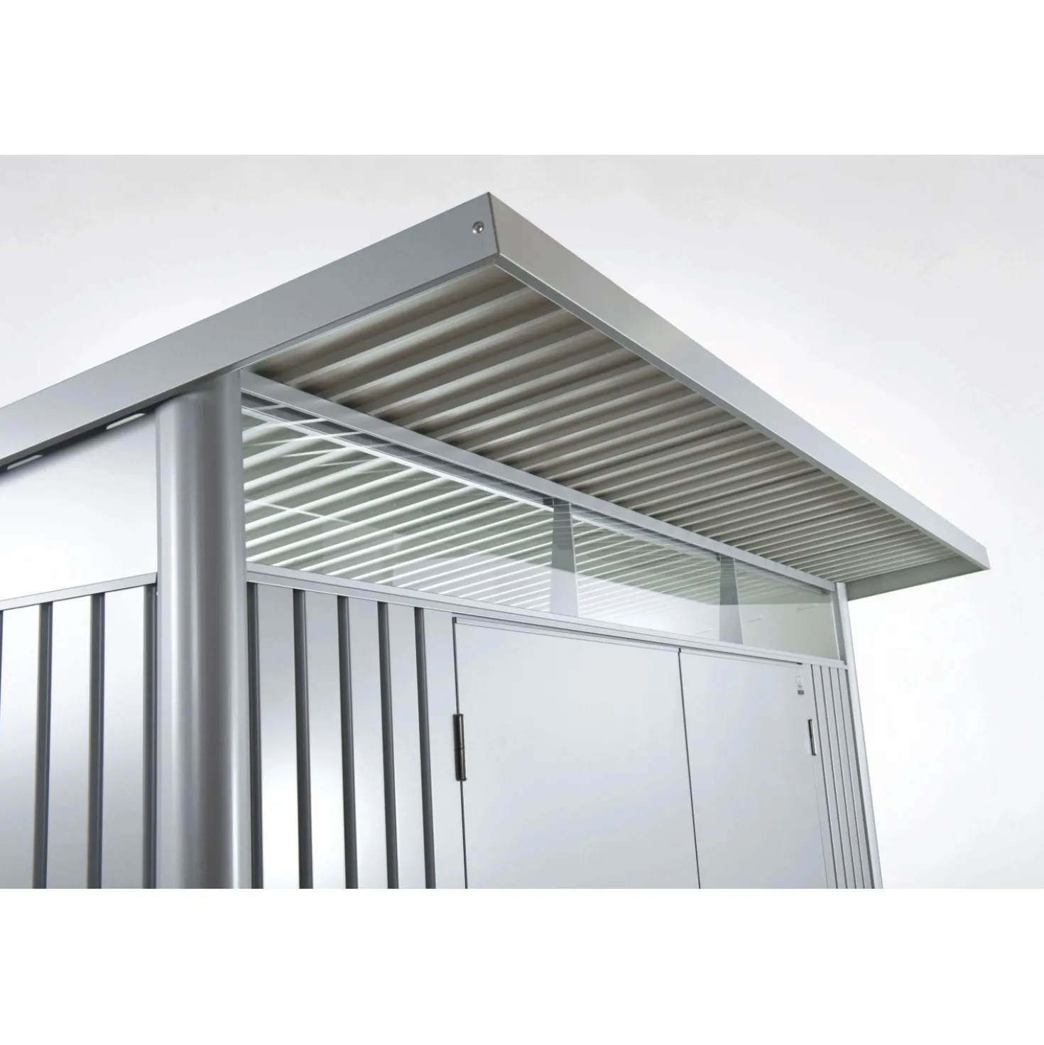 Casetta da giardino Biohort AvantGarde sp 0,5 mm 180x380x222 cm argento standard