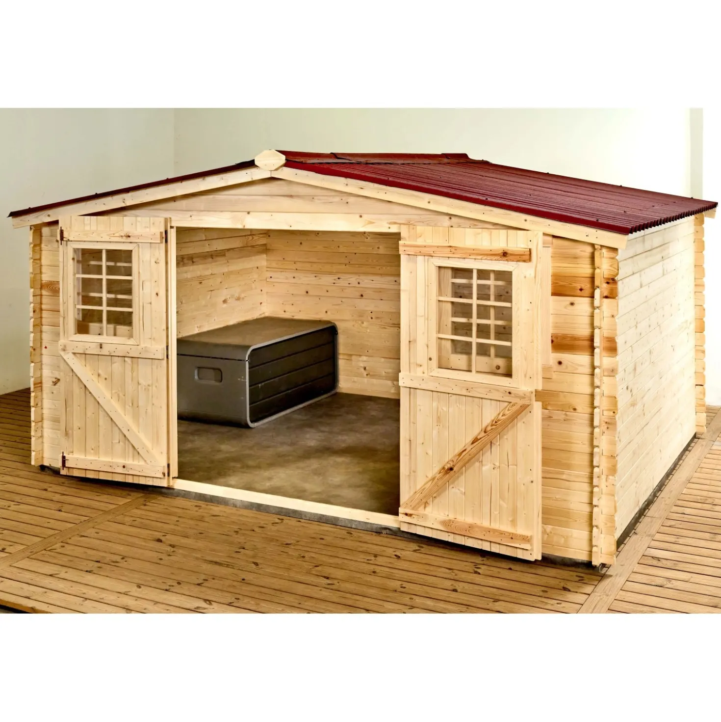 Casetta da giardino in legno sp 28 mm H207xL416xP504 cm
