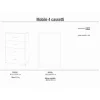 Cassettiera in kit 4 cassetti Sarmog 112x70x41 cm ossido nero/cemento