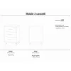 Cassettiera ufficio 3 cassetti 41x51x71 cm noce stelvio/ossido bianco