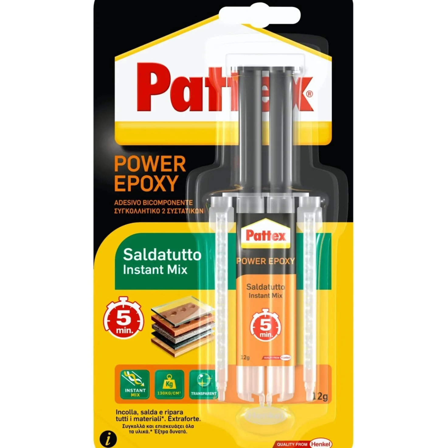 Colla epossidica Pattex Saldatutto Instant Mix 5 minuti 12 g