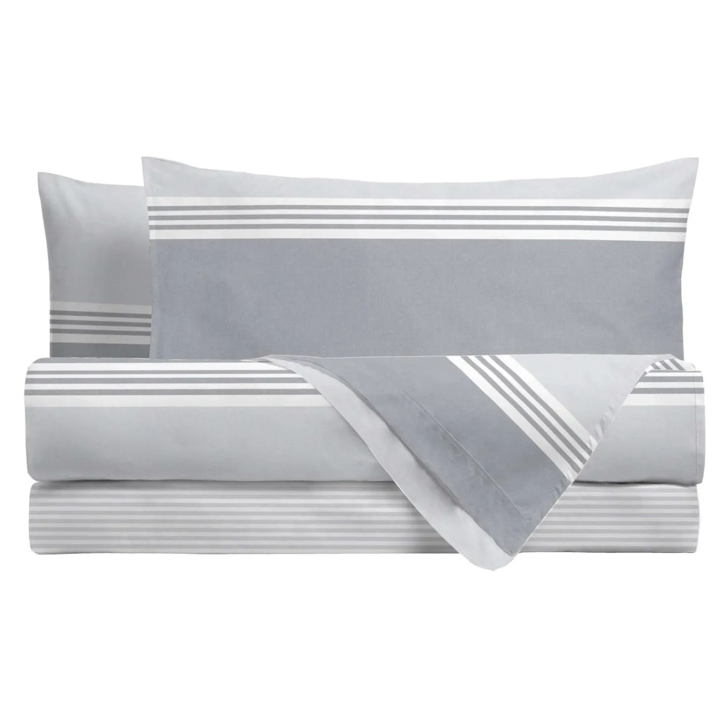 Completo letto singolo stampato geometrico grigio