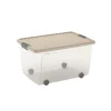 Contenitore W Box L 50 l Trasparente/Bianco Gesso 56,5x39x31,5H cm