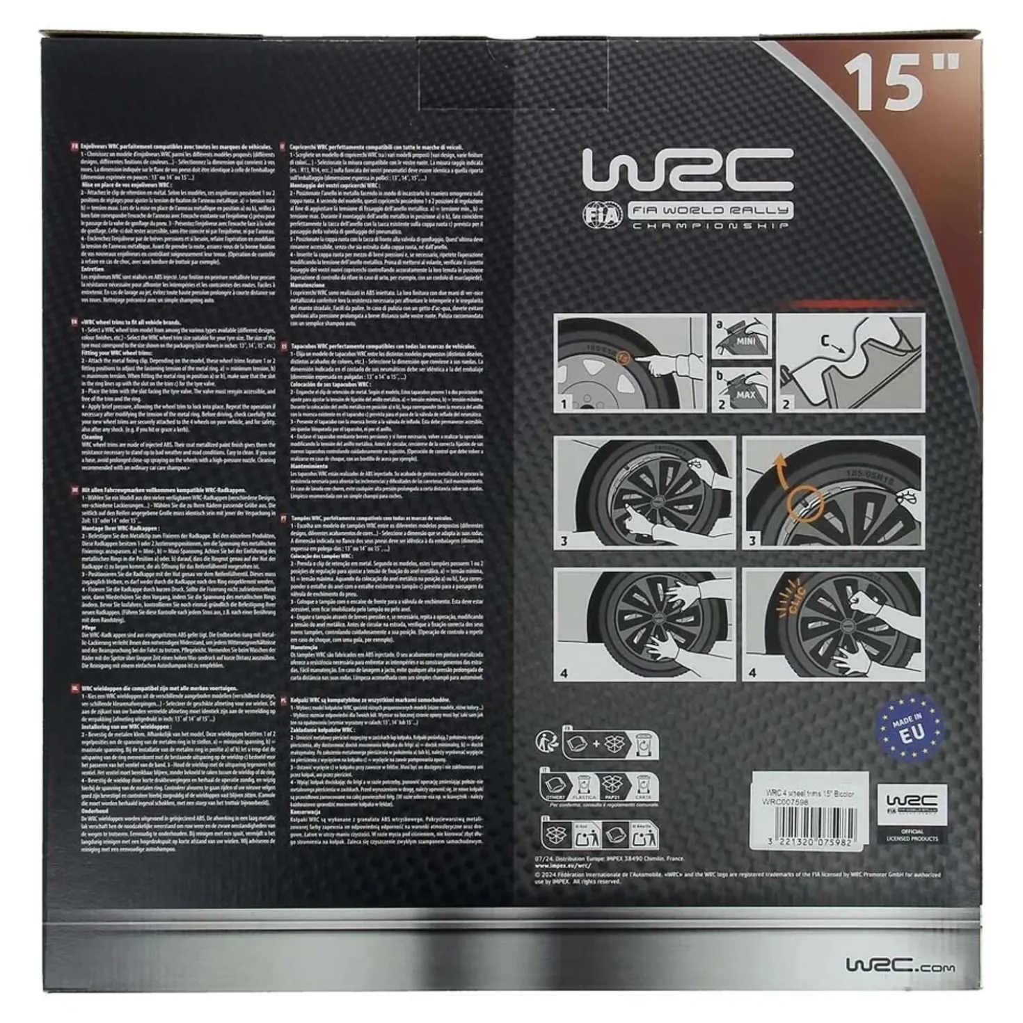 Copricerchioni WRC bicolor 15" TURBO 4 pz