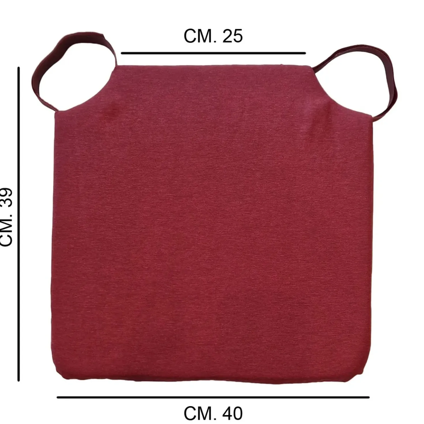 Coprisedia sfoderabile con velcro 40x39 cm bordeaux