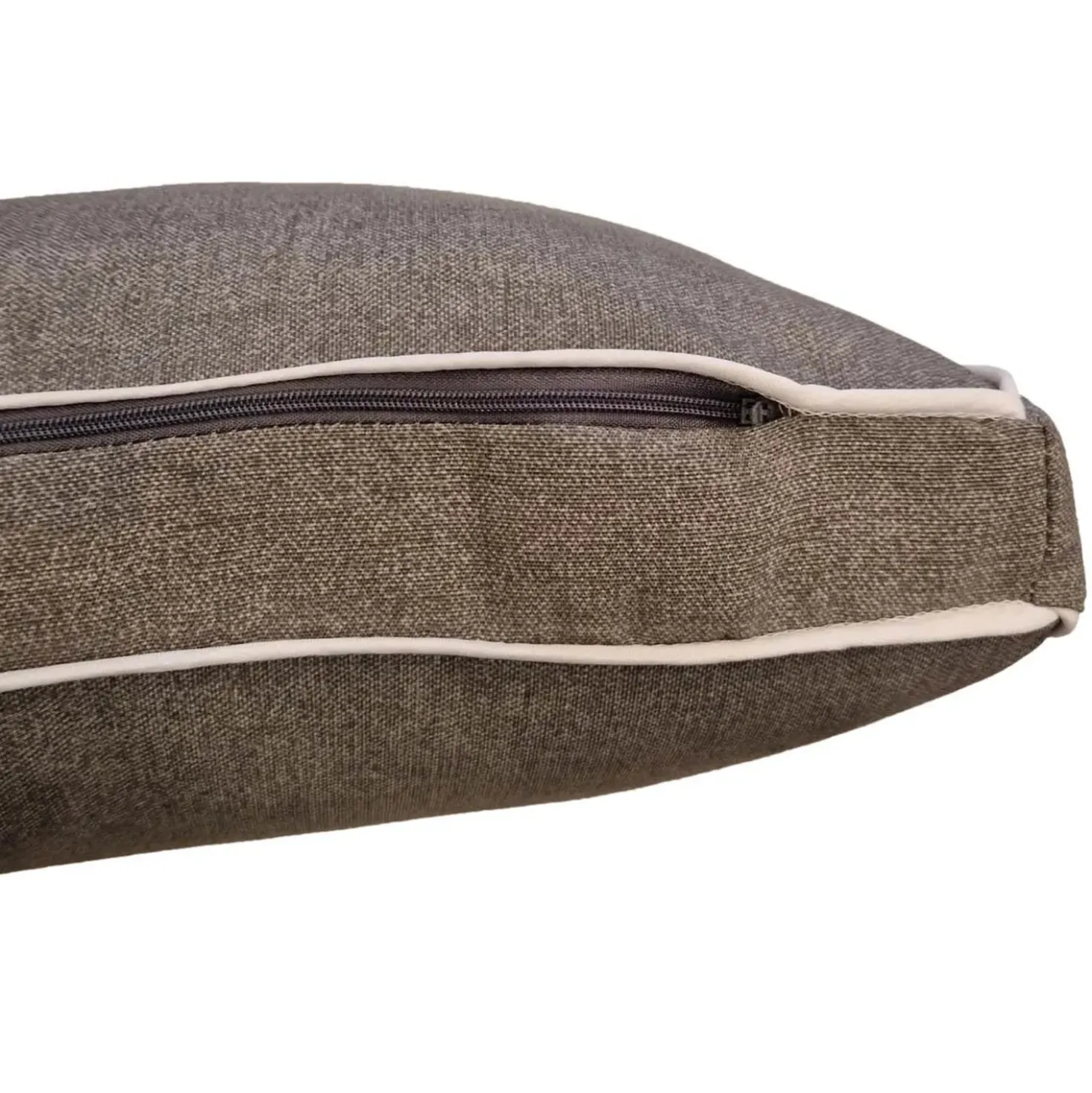 Cuscino con fascia e doppio piping grigio 30x50 cm