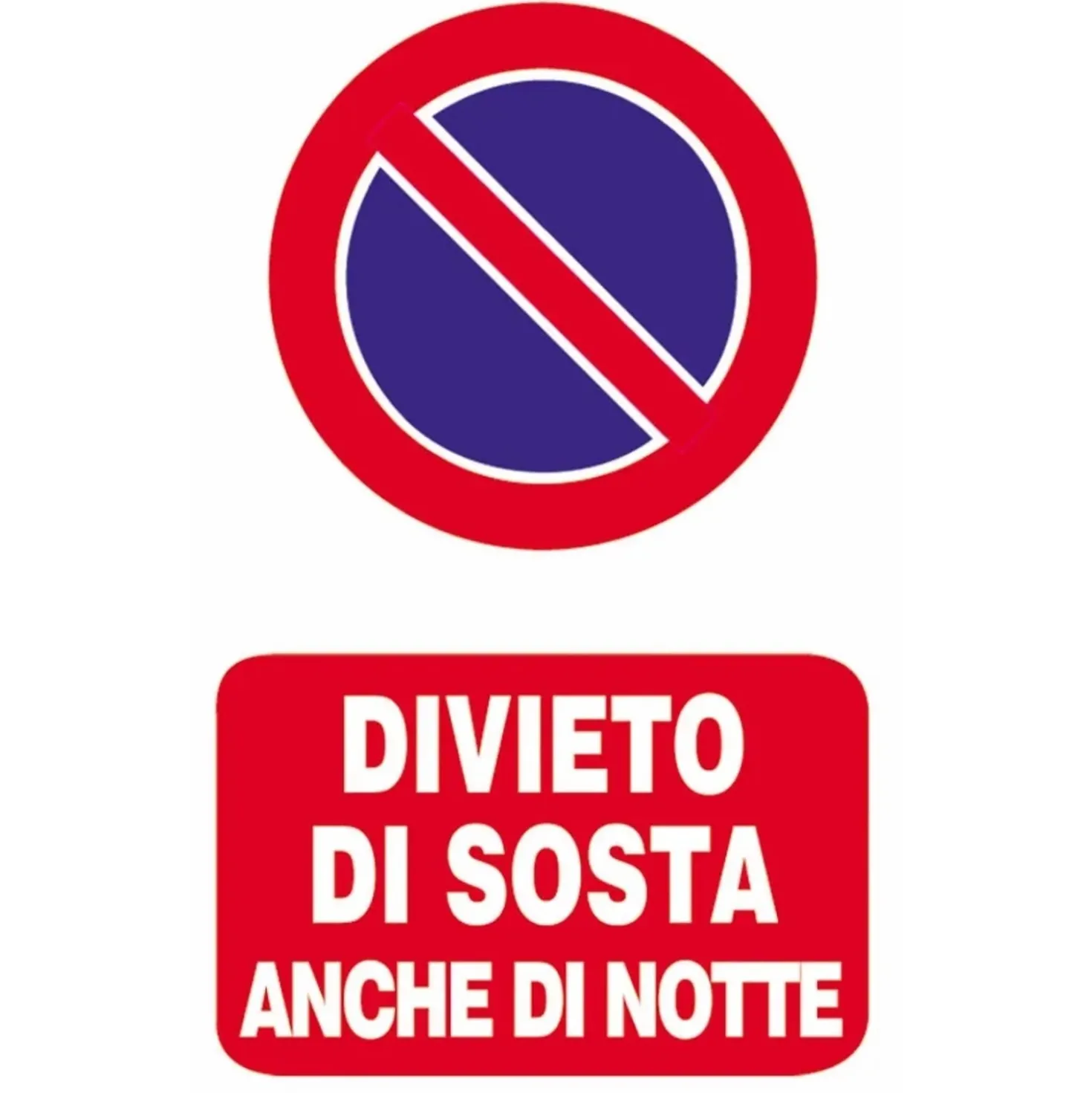 EcoTarga "Divieto di sosta anche di notte" 20 x 30 cm