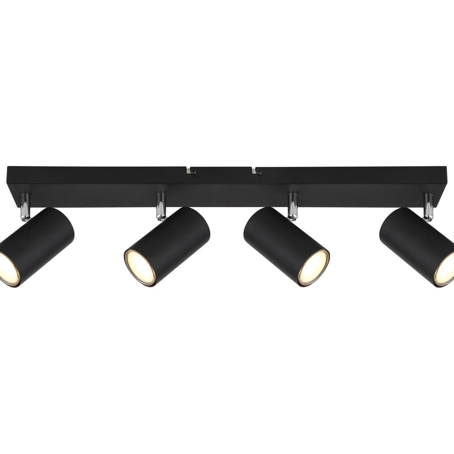 Faretto 4 luci Globo Robby nero opaco 560x60x120 mm
