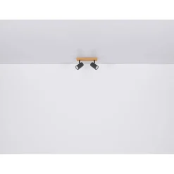 Faretto 3 luci Globo Robby nero opaco 410x60x120 mm