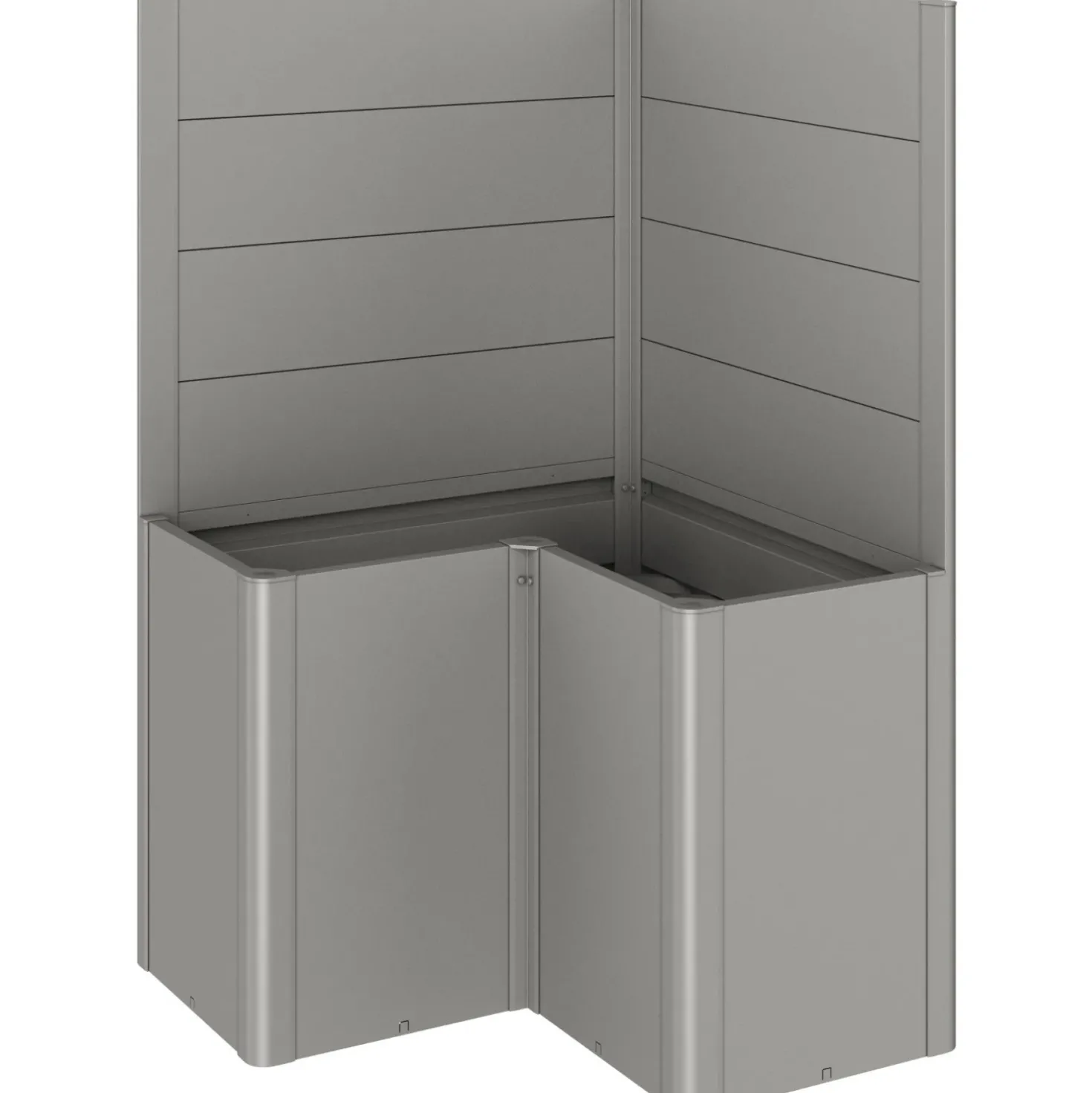 Fioriera frangivista Belvedere Biohort profilo a L 100 cm Gri quarz met 2 pz
