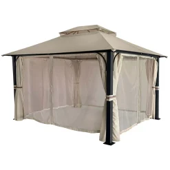 Gazebo in alluminio e poliestere Arcilla 330x400xH280 cm