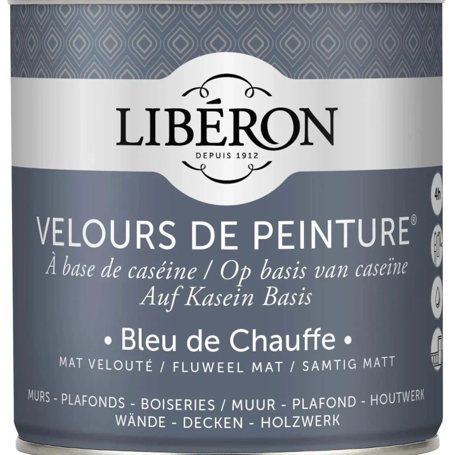 Idropittura lavabile Velours de Peinture Liberon Bleu Chauffe 0,5 L