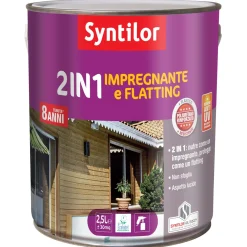 Impregnante per legno e flatting ad acqua effetto lucido rovere grigio 2,5 l