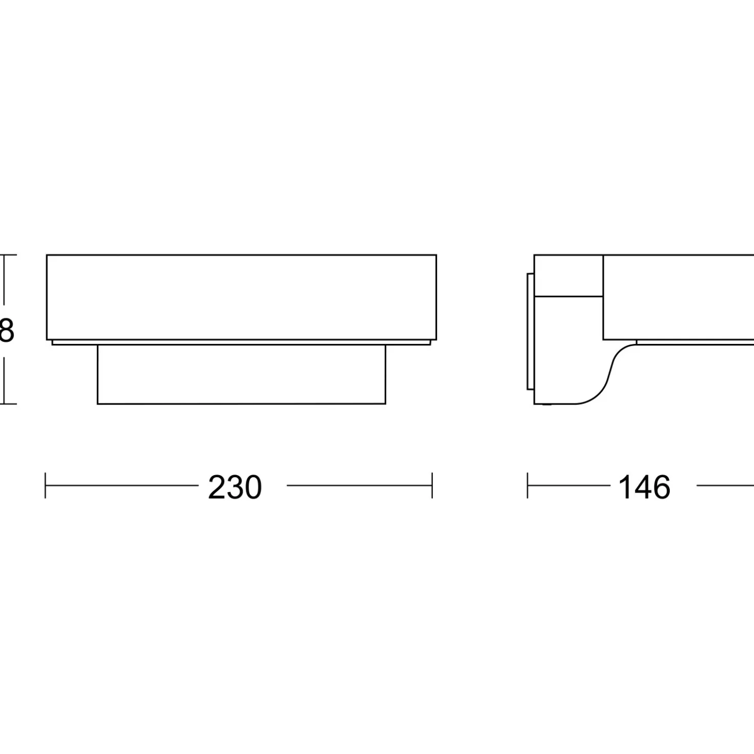 Lampada LED L 800 C 14,5x23x9 cm antracite