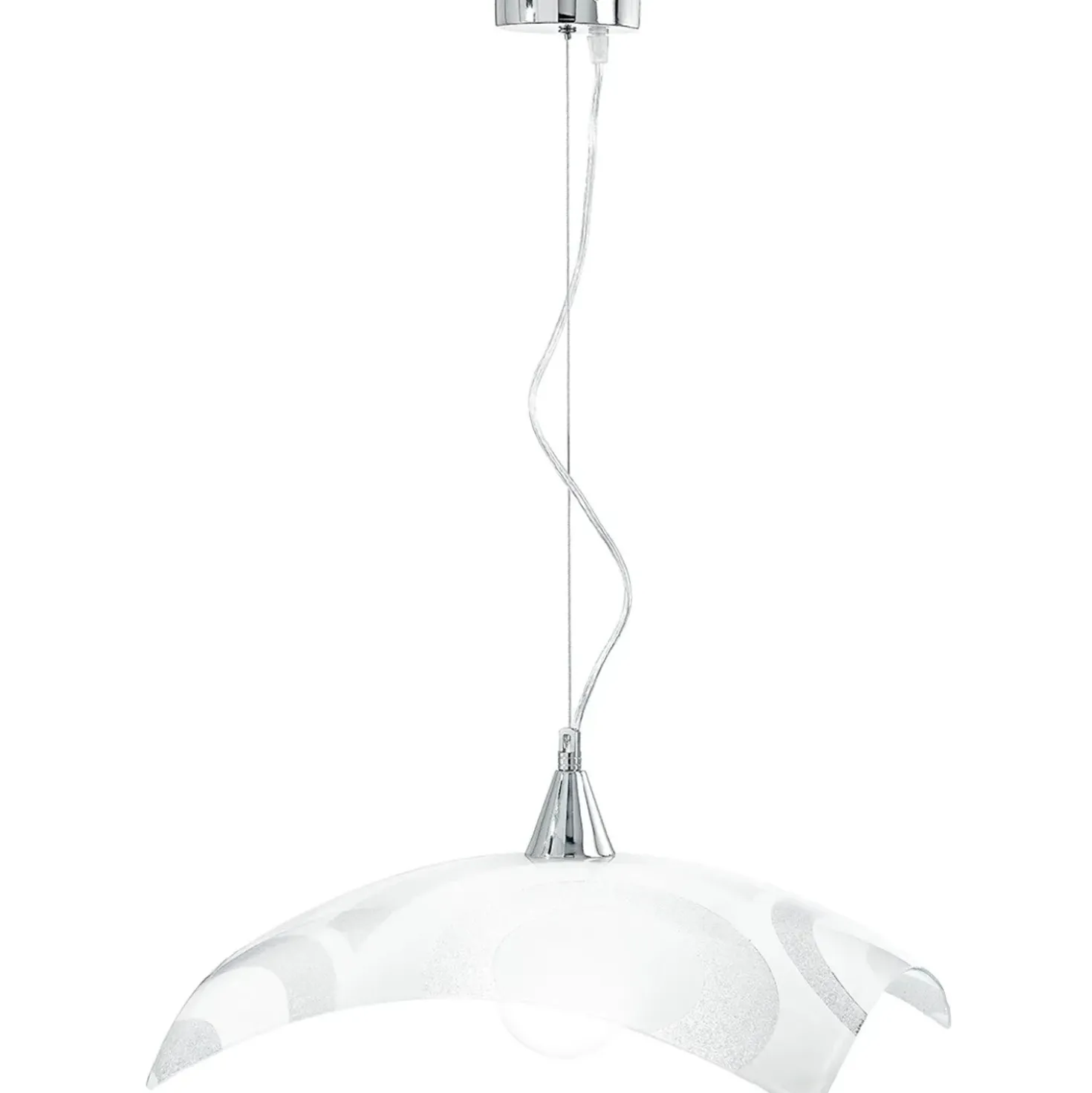 Lampadario a sospensione Mirò E27 60 W bianco e cromo Ø 45 x H 110 cm