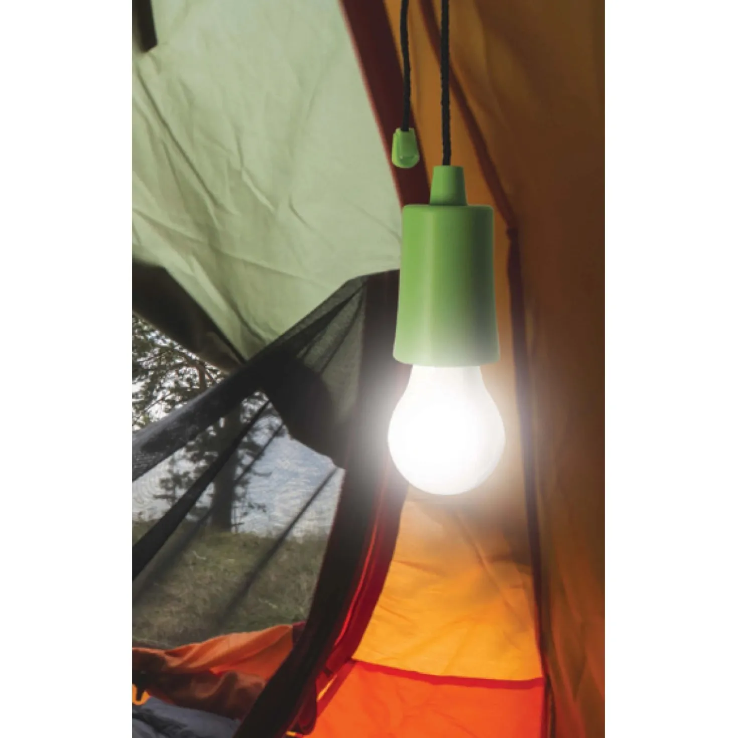 Lampadina LED appendibile Pull light a batterie verde