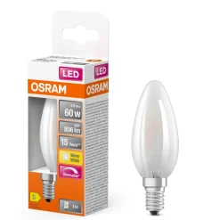 Lampadina LED E14 forma a candela Osram 806lm bianco caldo