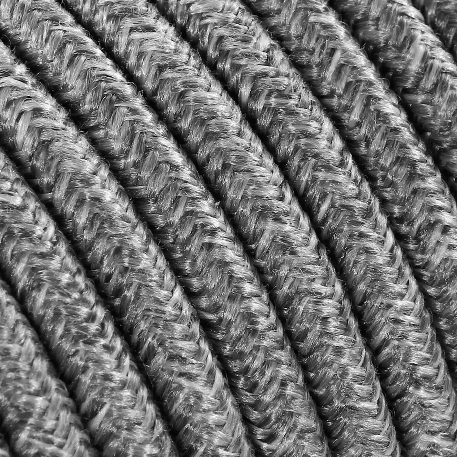 3 m cavo tessile rotondo 2 x 0,75 mm² grafite