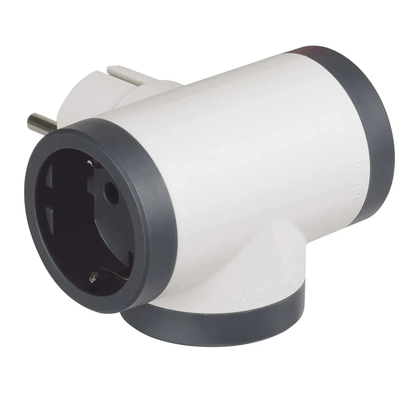Multi adattatore Bticino S3626D 3 Prese tedesca Bianco e Grigio