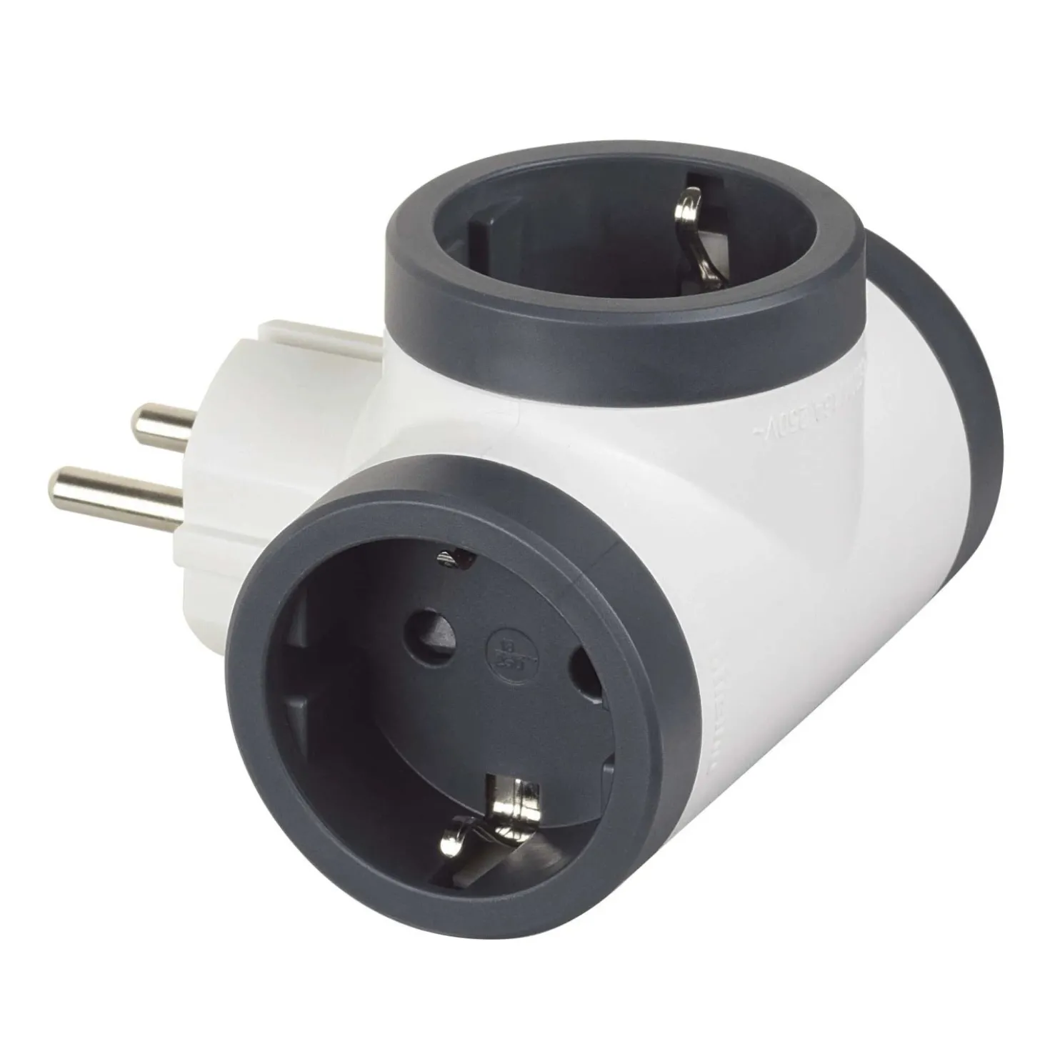Multi adattatore Bticino S3626D 3 Prese tedesca Bianco e Grigio