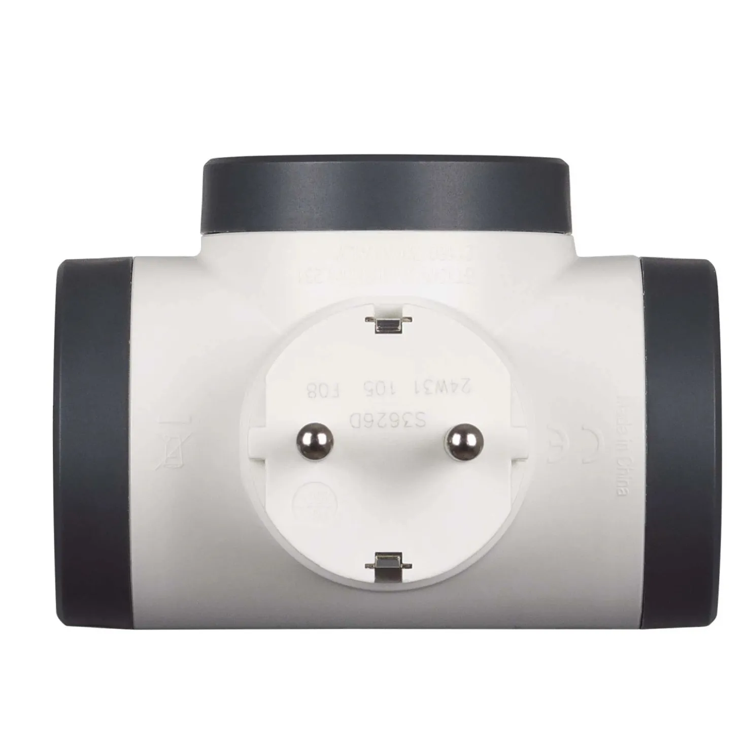 Multi adattatore Bticino S3626D 3 Prese tedesca Bianco e Grigio