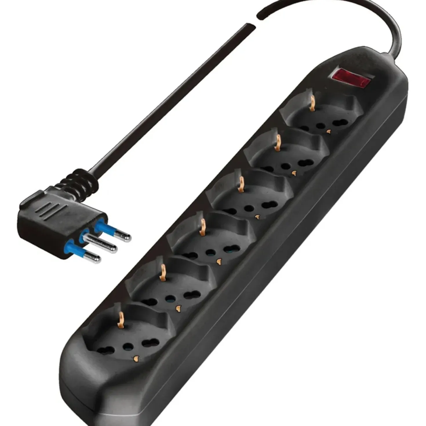 Multipresa multisize con 6 prese pluristandard 1,5 m cavo e interruttore di sicu