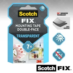 Nastro biadesivo permanente Scotch-Fix Extreme 19 mm x 3 m trasparente