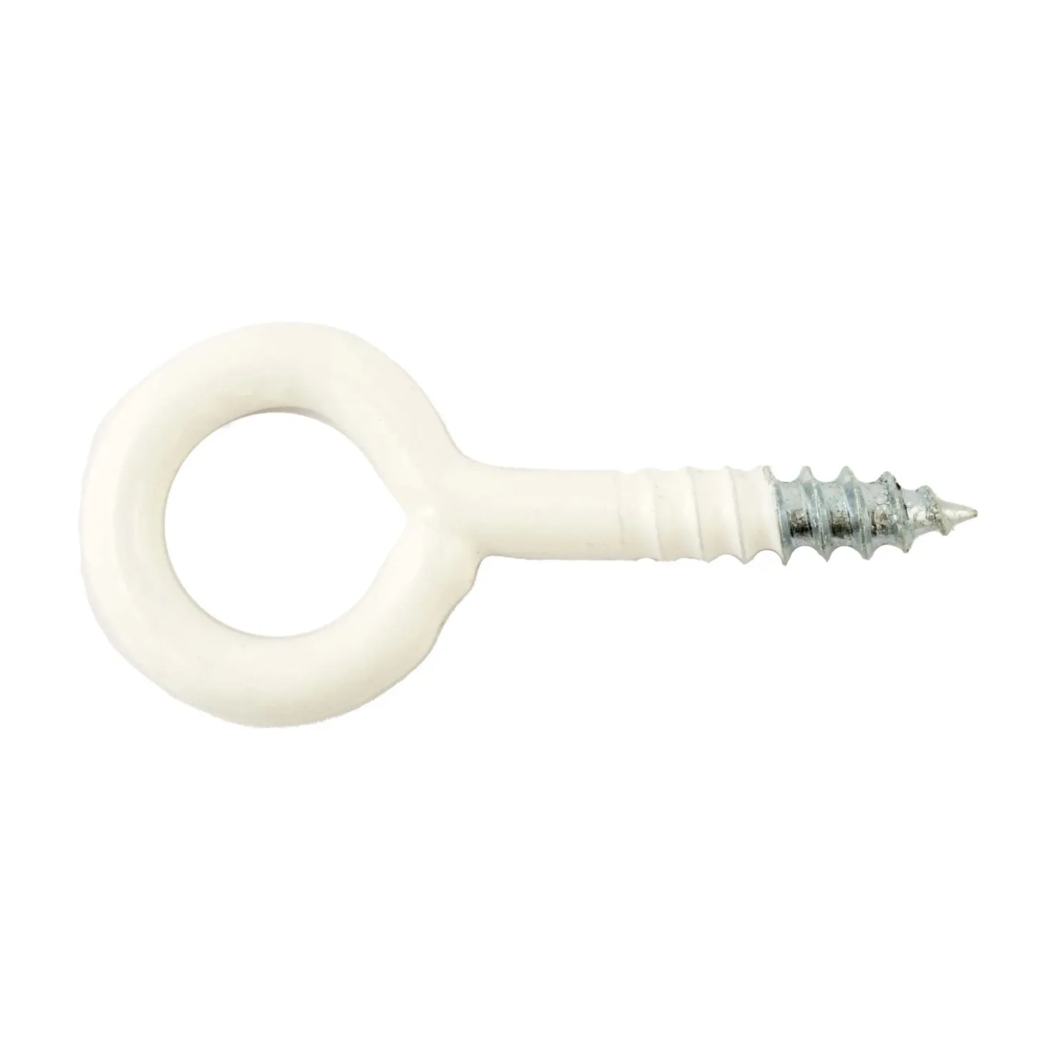 Occhiello a vite chiuso in acciaio plastificato bianco 4,4x50 mm 4 pz