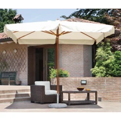 Ombrellone da giardino a palo centrale 4001 300x200 H 276 cm ecrù